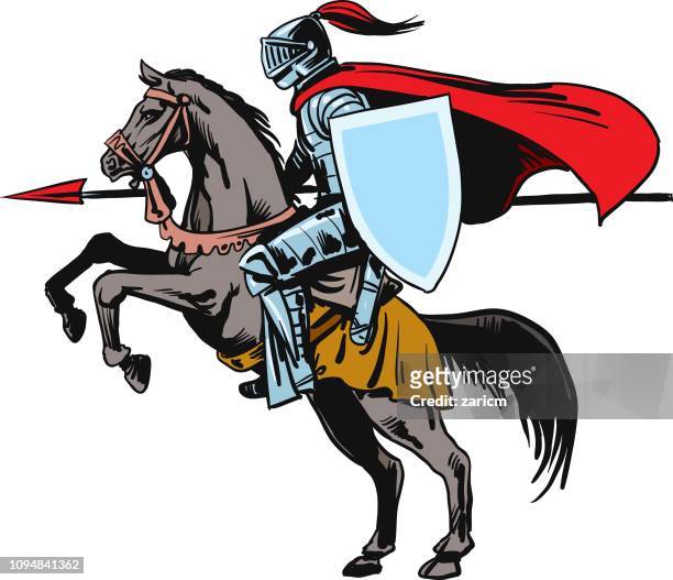 knight riding horse - vector - combat sport stock illustrations