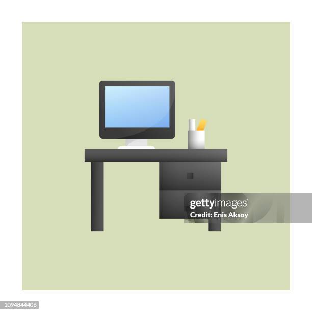 work table icon - table above stock illustrations