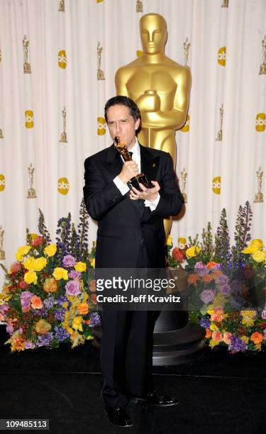 Director Lee Unkrich poses in the press room during the 83rd Annual Academy Awards held at the Kodak Theatre on February 27, 2011 in Los Angeles,...