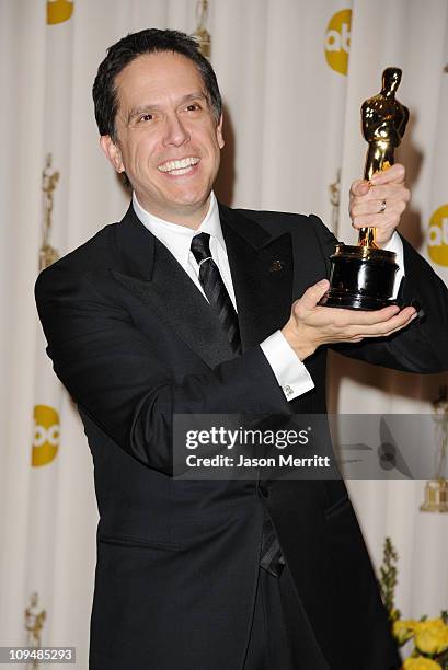 Director Lee Unkrich, winner of the award for Best Animated Feature for 'Toy Story 3', poses in the press room during the 83rd Annual Academy Awards...