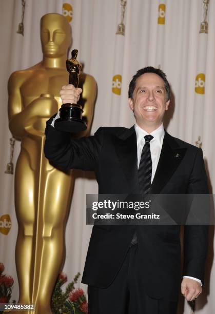 Director Lee Unkrich poses in the press room during the 83rd Annual Academy Awards held at the Kodak Theatre on February 27, 2011 in Hollywood,...