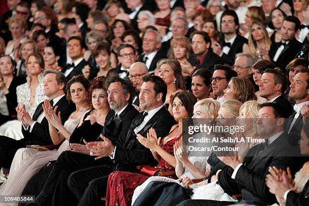 Actors Melissa Leo, Colin Firth, Livia Giuggioli, Helena Bonham Carter, Director Tim Burton, Javier Bardem, Penelope Cruz, Michelle Williams, Busy...