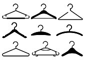 Black set of hanger icons. Vector illustration