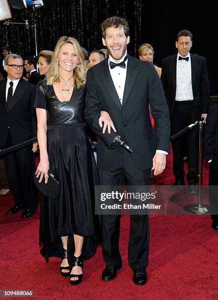 Writer Aron Ralston and wife Jessica Trusty arrive at the 83rd Annual Academy Awards held at the Kodak Theatre on February 27, 2011 in Hollywood,...