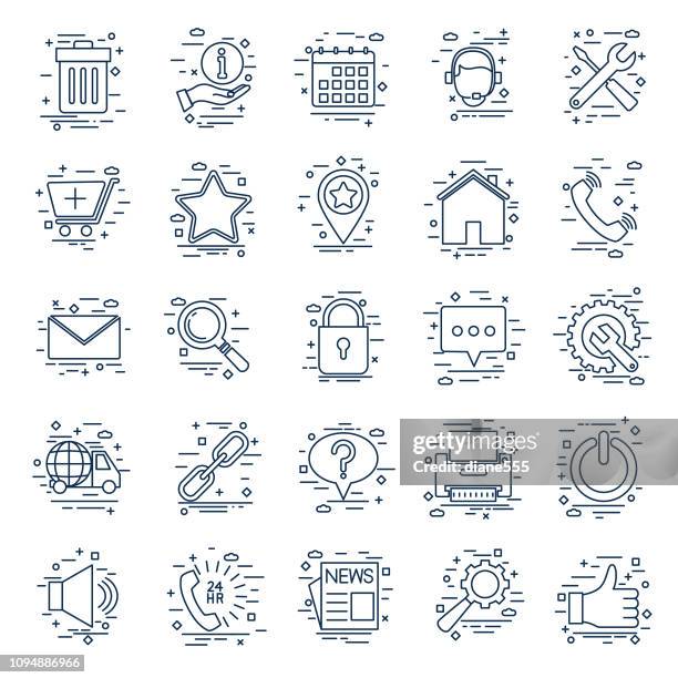 webpage user interface icon in thin line style - magnifying glass logo stock illustrations