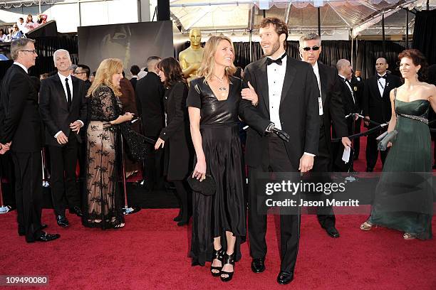 Writer Aron Ralston and wife Jessica Trusty arrive at the 83rd Annual Academy Awards held at the Kodak Theatre on February 27, 2011 in Hollywood,...