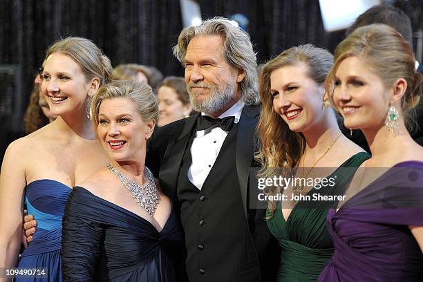 Actor Jeff Bridges , wife Susan Bridges and family arrive at the 83rd Annual Academy Awards held at the Kodak Theatre on February 27, 2011 in...