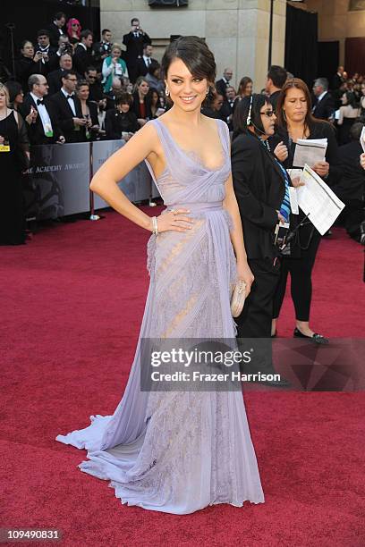 Actress Mila Kunis arrives at the 83rd Annual Academy Awards held at the Kodak Theatre on February 27, 2011 in Hollywood, California.