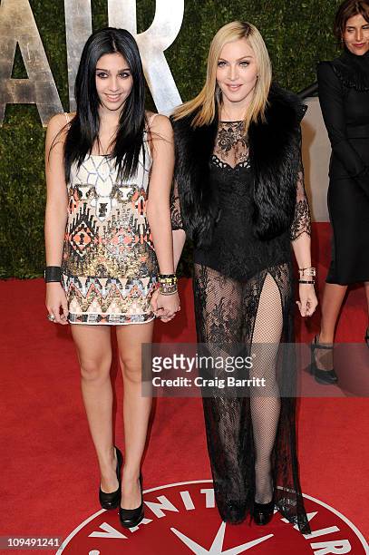 Lourdes Leon and Madonna arrive at the Vanity Fair Oscar party hosted by Graydon Carter held at Sunset Tower on February 27, 2011 in West Hollywood,...