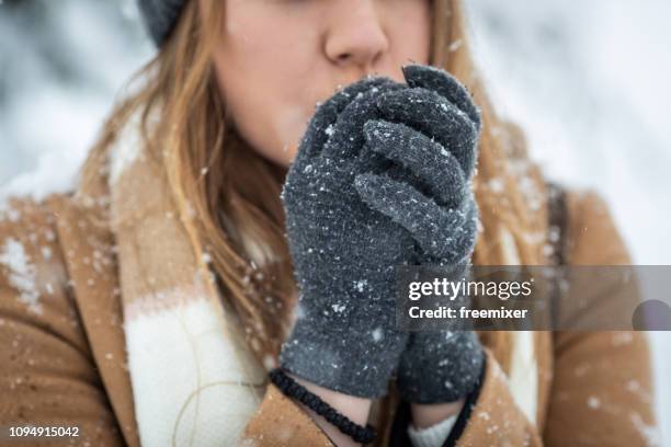 cold day on the snow - glove stock pictures, royalty-free photos & images