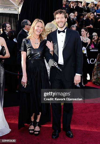Jessica Trusty and writer Aron Ralston arrive at the 83rd Annual Academy Awards held at the Kodak Theatre on February 27, 2011 in Hollywood,...