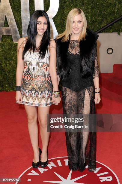 Lourdes Leon and Madonna arrive at the Vanity Fair Oscar party hosted by Graydon Carter held at Sunset Tower on February 27, 2011 in West Hollywood,...