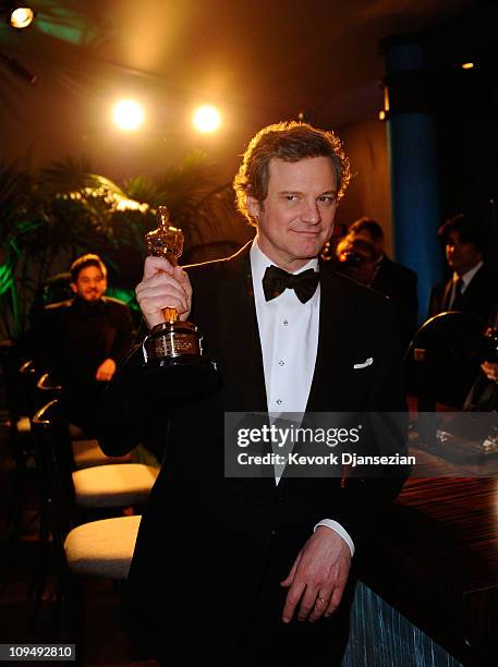 Actor Colin Firth, winner of the award for Best Actor in a Leading Role for 'The King's Speech', attends the Governors Ball on February 27, 2011 in...