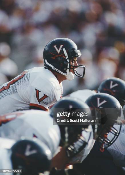 Mike Groh, Quarterback for the University of Virginia Cavaliers calls the play at the snap during the NCAA Atlantic Coast Conference college football...