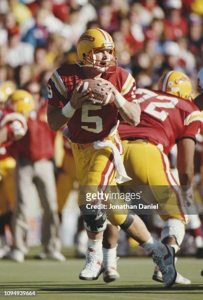 Chris Pedersen, Quarterback for the Iowa State Cyclones runs the ball during the NCAA Big Eight Conference college football game against the...
