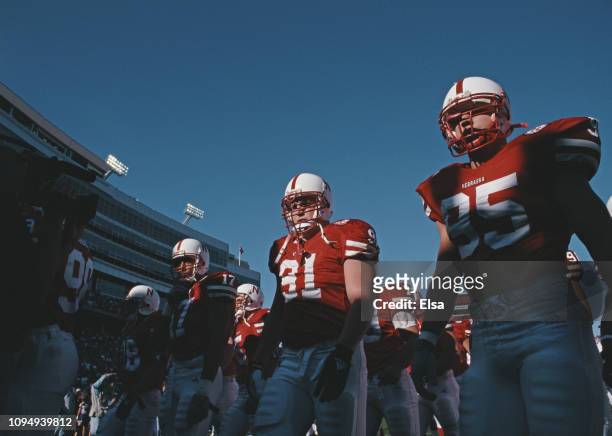 Loran Kaiser Defensive Lineman for the University of Nebraska Cornhuskers during the NCAA Big 12 Conference college football game against the Kansas...