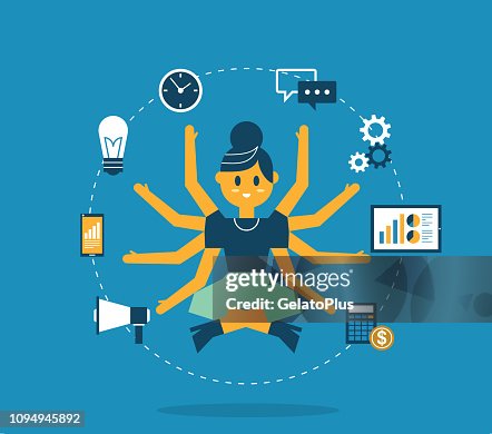 Multitasking - Businesswoman Multitasking - Businesswoman