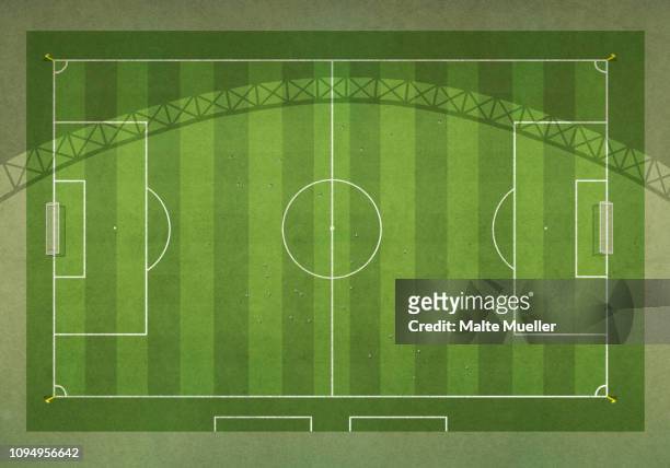 view from above soccer field - playing field stock illustrations