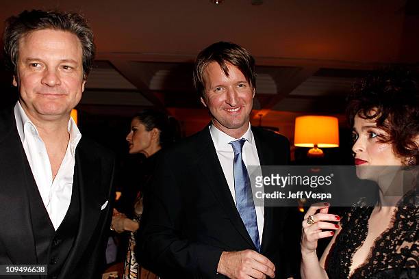 Actor Colin Firth, director Tom Hooper and actress Helena Bonham Carter attend the Montblanc Cocktail Party co-hosted by Harvey and Bob Weinstein...