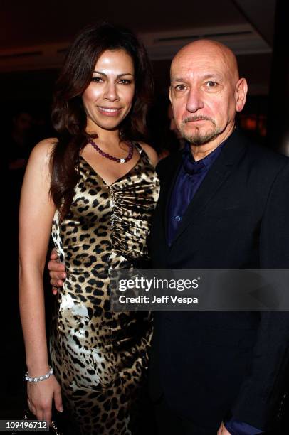 Actress Daniela Lavender and Sir Ben Kingsley attend the Montblanc Cocktail Party co-hosted by Harvey and Bob Weinstein celebrating the Weinstein...