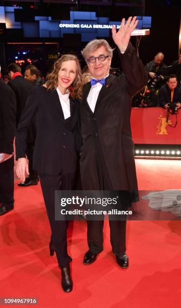 February 2019, Berlin: 69th Berlinale, opening gala: Wim Wender and his wife Donata come to the opening ceremony of the Berlinale. The gala will be...