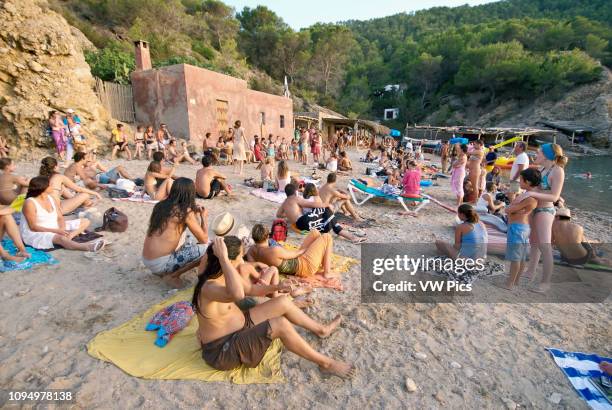 Secluded bay in the North of Ibiza, famous for impromptu drumming concerts, and where many people get together every sunday to watch a beautiful and...