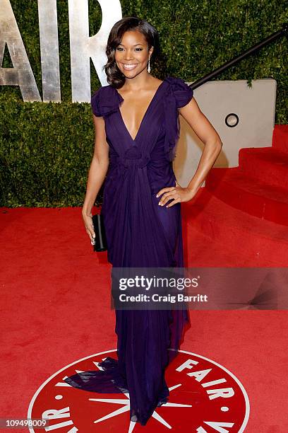 Actress Gabrielle Union arrives at the Vanity Fair Oscar party hosted by Graydon Carter held at Sunset Tower on February 27, 2011 in West Hollywood,...