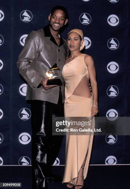 Actor Will Smith and actress Jada Pinkett Smith attend the 41st Annual Grammy Awards on February 24, 1999 at Shrine Auditorium in Los Angeles,...