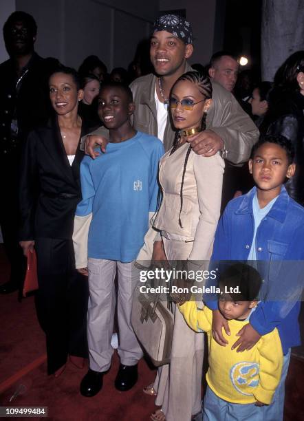 Actor Will Smith, actress Jada Pinkett Smith, son Jaden Smith, Will's son Trey Smith, Will Smith's nephew and Jada's mom Adrienne Banfield attend...