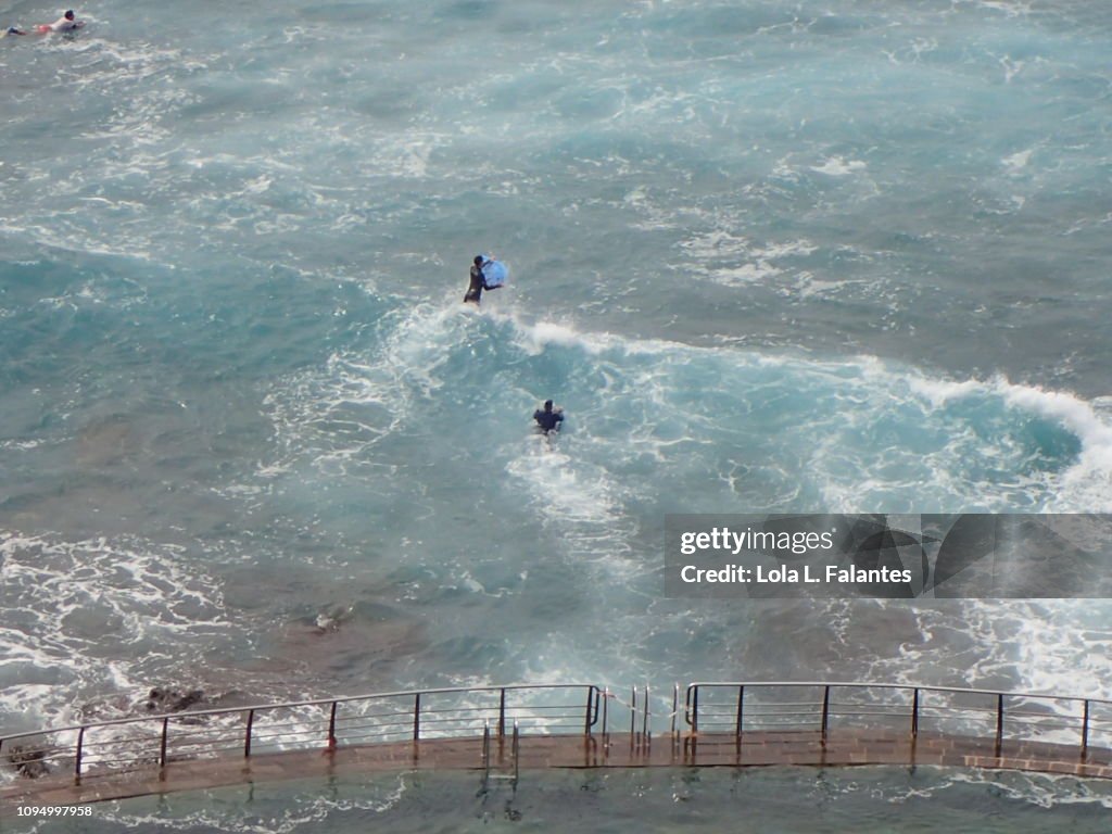 Tide pool and surf, Punta del Hidalgo, Tenerife