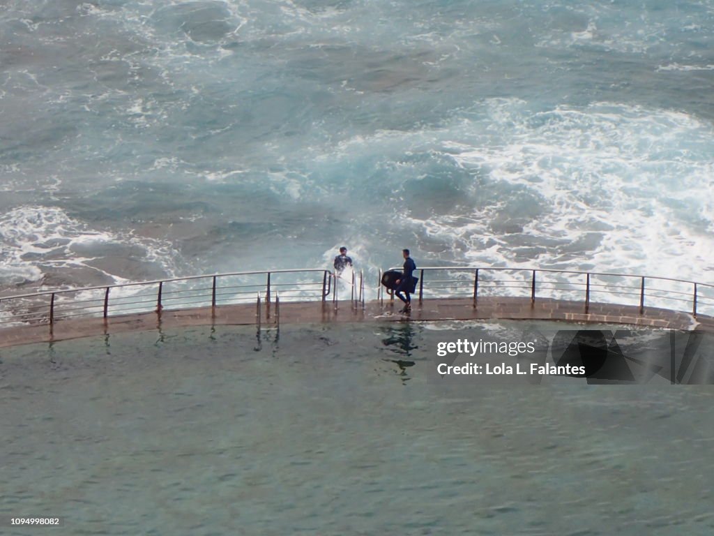 Tide pool and surf, Punta del Hidalgo, Tenerife