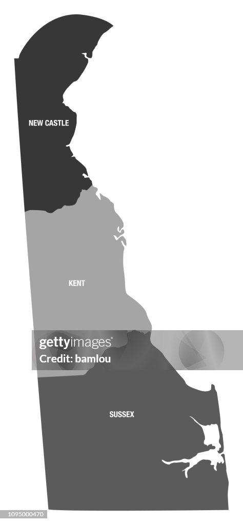 Detailed Map of Delaware State with County Divisions