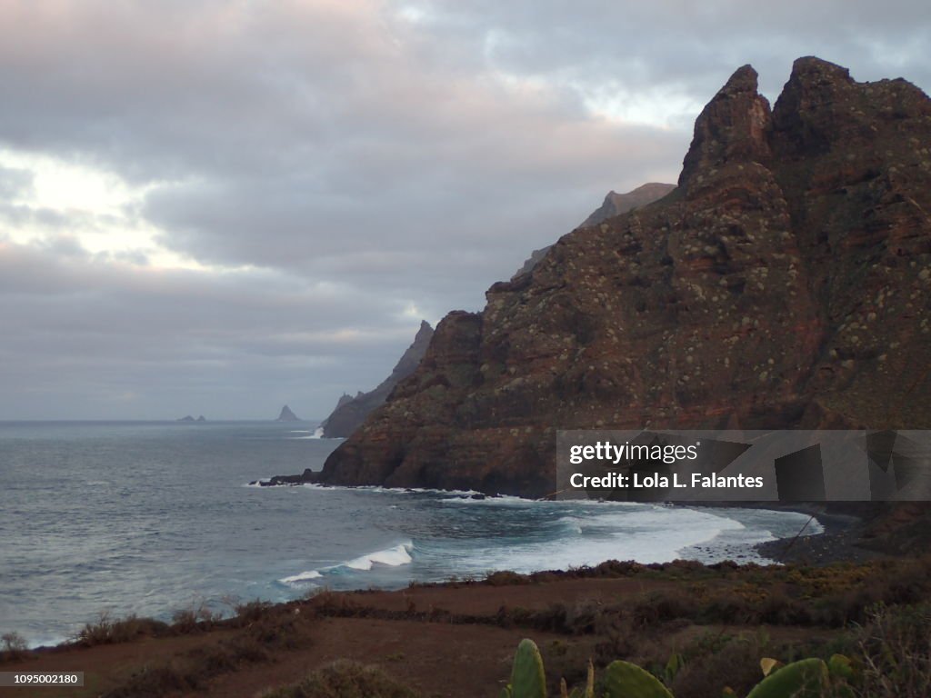 Anaga mountains and coast, near Punta del Hidalgo