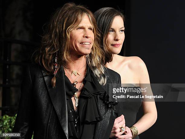 Steven Tyler and Liv Tyler arrives at the Vanity Fair Oscar party hosted by Graydon Carter held at Sunset Tower on February 27, 2011 in West...