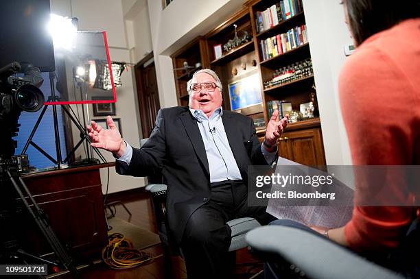 Howard Buffett, a Berkshire Hathaway Inc. Director and potential successor to his father Warren Buffett as chairman, speaks prior to a Bloomberg...