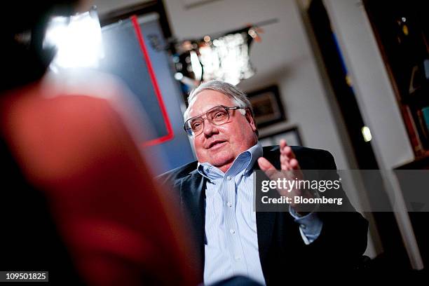 Howard Buffett, a Berkshire Hathaway Inc. Director and potential successor to his father Warren Buffett as chairman, speaks following a Bloomberg...