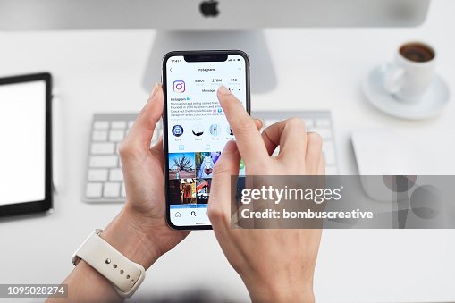 Aplicación de Instagram en iPhone Apple X Aplicación de Instagram en iPhone Apple X