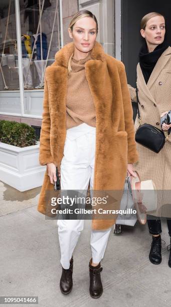 Model Candice Swanepoel is seen leaving Ralph Lauren Spring/Summer 2019 fashion show during New York Fashion Week at Ralph's Coffee at Ralph Lauren...