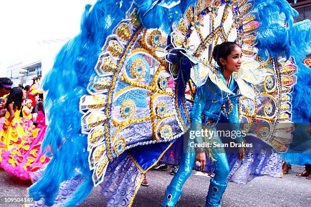 Elyse Babooram performs with the band of Carnival Babies at the St. James Junior Carnival parade on February 27, 2011 in Port of Spain, Trinidad.