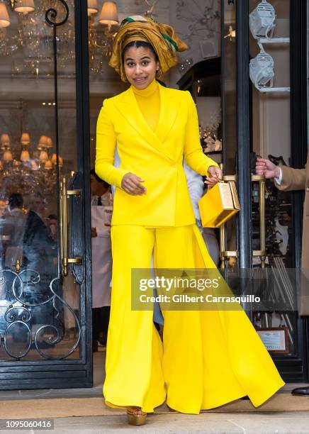 Actress Zazie Beetz is seen leaving Ralph Lauren Spring/Summer 2019 fashion show during New York Fashion Week at Ralph's Coffee at Ralph Lauren...