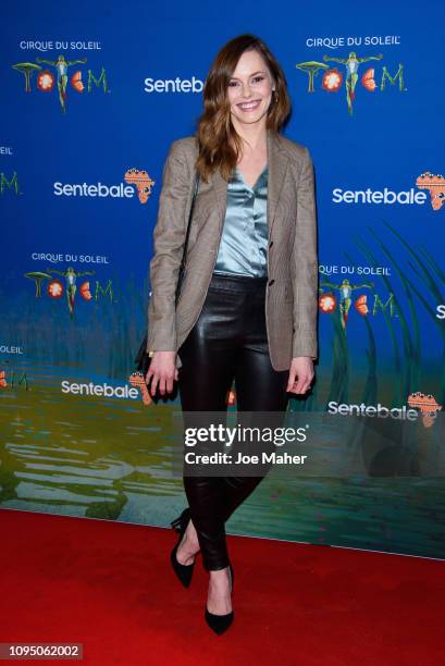 Hannah Tointon attends the Cirque du Soleil Premiere Of "TOTEM" at Royal Albert Hall on January 16, 2019 in London, England.