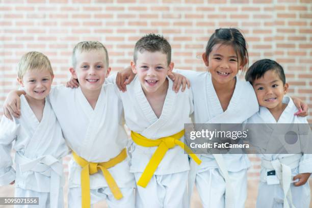 vechtsport kinderen - karate stockfoto's en -beelden