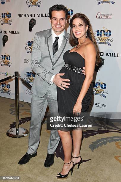 Actor Antonio Sabato Jr and girlfriend Cheryl Moana Marie Nunes arrive at the 21st Annual Night of 100 Stars Awards Gala at Beverly Hills Hotel on...