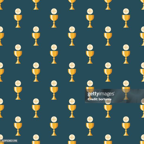 communion christianity seamless pattern - communion stock illustrations