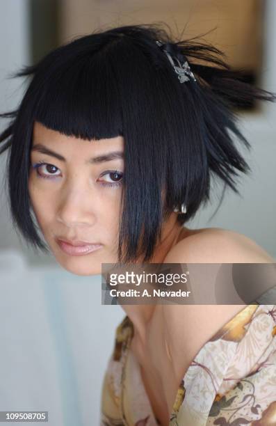 Bai Ling portrait shoot before the Vanity Fair Fashion Tribute to Guess? on May 9, 2002