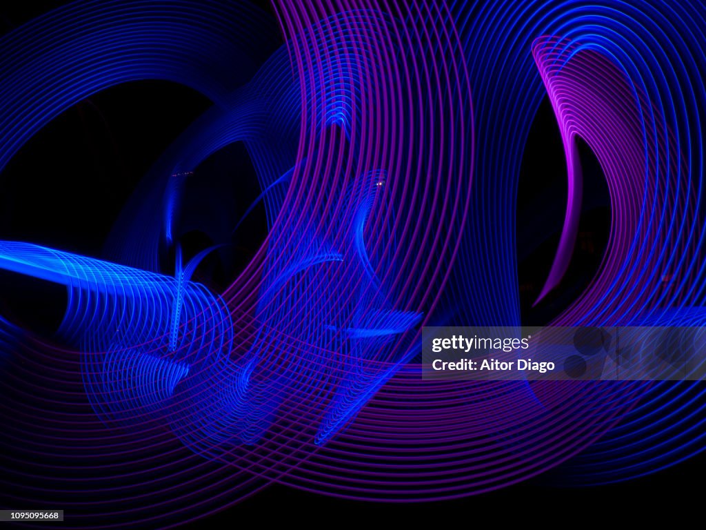 Futuristic lines. Esports, live gaming in 3D. Light painting