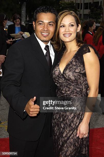 Demetrius Navarro & wife Claudia during The 2002 ALMA Awards - Arrivals at The Shrine Auditorium in Los Angeles, California, United States.