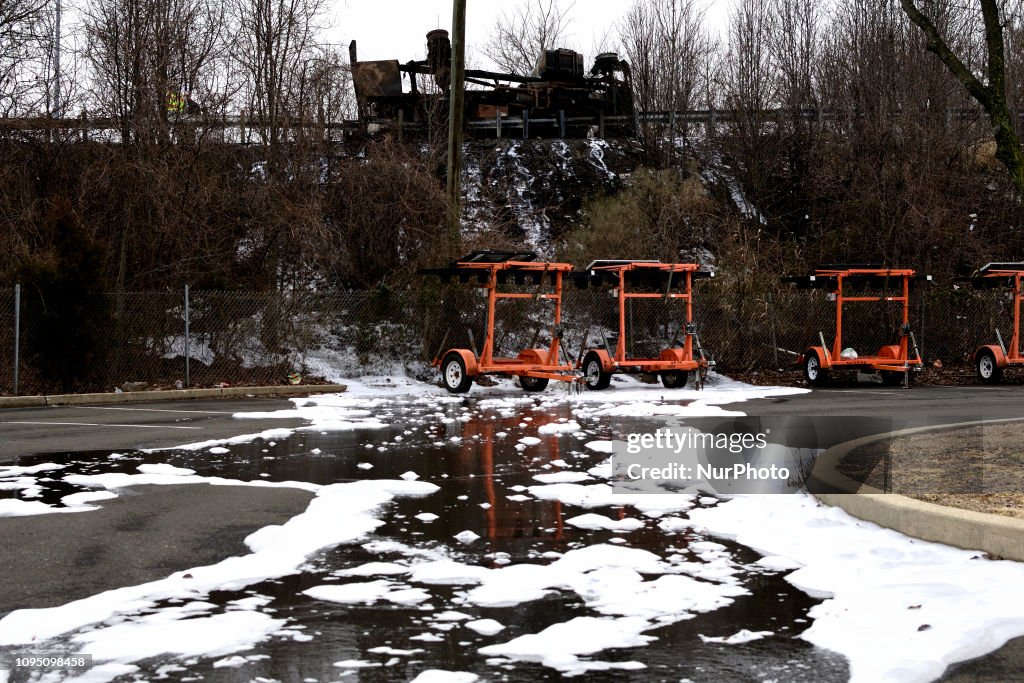 Aftermath Of Tanker Fire At I-95 In Bensalem