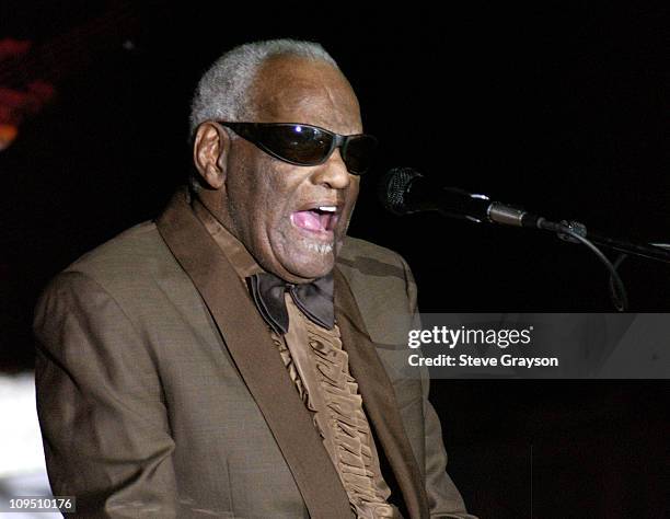 Ray Charles during Rainbow/PUSH Coalition Fifth Annual Awards Dinner and 61st Birthday Celebration for Rev. Jesse Jackson, Sr. - Dinner Show at The...