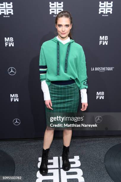 Laura Berlin attends the Riani show during the Berlin Fashion Week Autumn/Winter 2019 at ewerk on January 16, 2019 in Berlin, Germany.